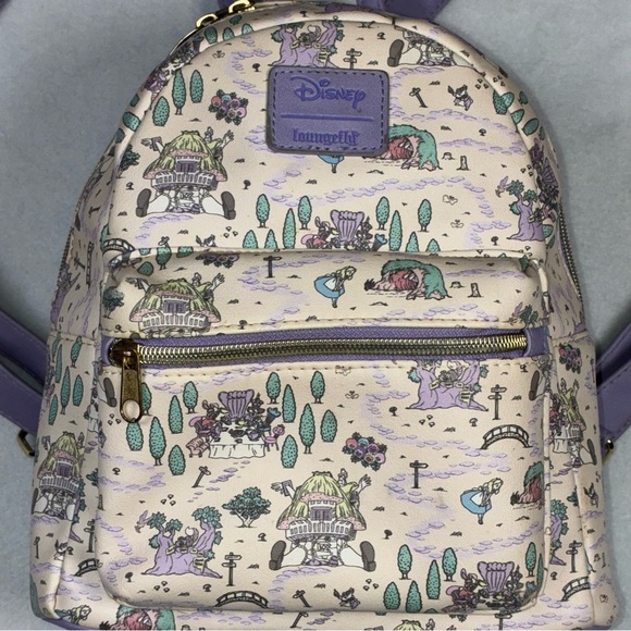Disney X Loungefly Alice In Wonderland Lavender Map Mini Backpack *READ DESCRIP